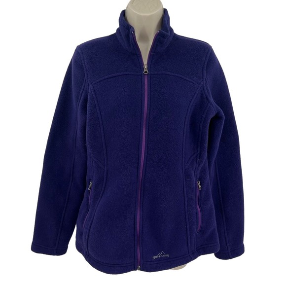 Eddie Bauer Fleece Jacket Medium Women's Purple Full Zip - Picture 1 of 6